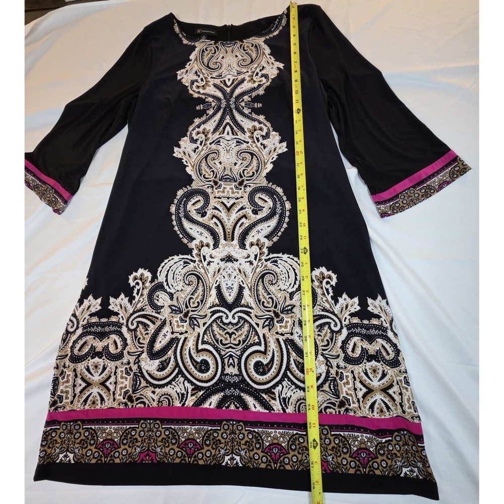 INC International Concepts Dress XL Black Paisley Baroque Print Shift Tunic 3/4 - Picture 5 of 13